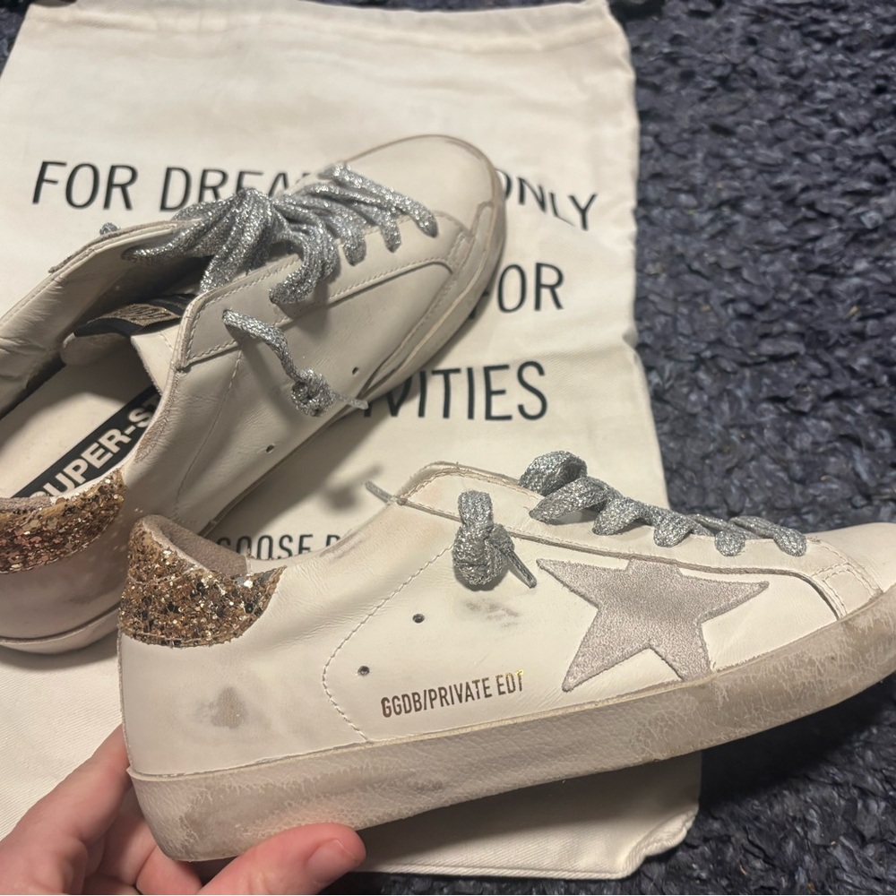 Golden Goose private edition White and Silver Sneakers women size 7